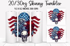 Man Skull Ride An American Flag - Sublimation Tumbler Design Product Image 1