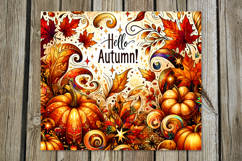 Hello Autumn, Fall | 8 Skinny Tumbler Sublimation designs Product Image 6