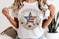 American Honey PNG, Rhinestone Star Patriotic Sublimation Product Image 6