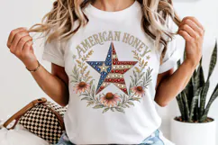 American Honey PNG, Rhinestone Star Patriotic Sublimation Product Image 6