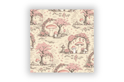 Kawaii Toile Digital Paper Pack, Seamless Cute Japanese Product Image 5