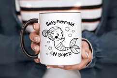 Baby mermaid on board SVG Design, Mermaid SVG Design Product Image 6