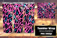 Leopard 3D Print 20oz Tumbler Glitter Sublimation Product Image 1