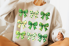St. Patrick's Day Coquette Bow PNG, Shamrock Lucky Bow PNG Product Image 6
