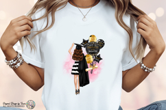 Graduation Sticker PNG Black Gold Balloon Grad Brunette Girl Product Image 6