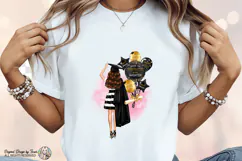 Graduation Sticker PNG Black Gold Balloon Grad Brunette Girl Product Image 6