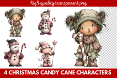 Christmas Candy Cane Characters Clipart Product Image 1