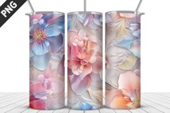 3D Flowers Tumbler Wrap | Sublimation Design | Tumble PNG Product Image 3