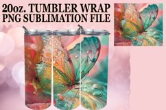 Tumbler Wrap Glitter Butterfly Pattern 20oz Product Image 1