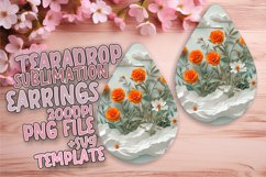 3D Floral Hole Teardrop Earrings Sublimation for Teardrop Product Image 1