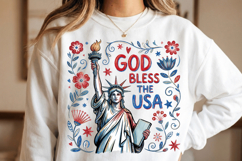 God Bless the USA PNG T-Shirt|4th of July PNG Sublimation Product Image 1