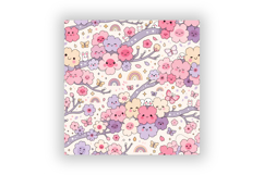 Kawaii Cherry Blossom Digital Paper, Seamless Watercolor Product Image 6