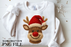 Reindeer Noel in Santa hat png design for T-shirts Product Image 3