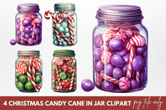 Christmas Candy Cane In Jar Clipart Sublimation Product Image 1