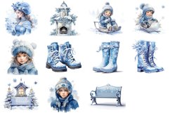 Pale Blue Christmas Clipart | Watercolor Png Product Image 6