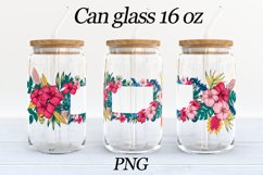 Flower Frame Can glass 16 oz tumbler wrap sublimation png Product Image 1