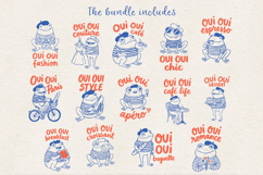 Paris Frog Quotes Bundle PNG SVG. Funny French Café Frogs. Product Image 3