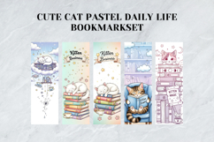 Cute Cat Pastel Daily Life Bookmark Set,Heartwarming Kitty Product Image 6