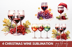Christmas Wine Sublimation Clipart Product Image 1