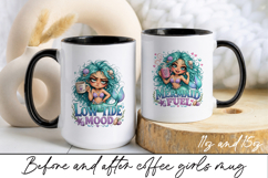 Before and After Coffee Girl Mug Wrap Sublimation Product Image 1