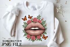 Floral lips png design for T-shirts Product Image 3