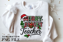 Merry bright teacher png design for T-shirts Product Image 3