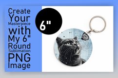 Charming Cat Sublimation: Round &amp; Keychain Selection Product Image 1