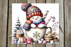 Christmas snow with cocoa | 4 Watercolor tumbler designs Product Image 2