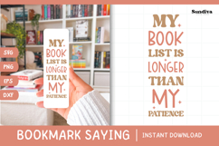Bookmark Saying SVG | Funny Book Lovers - My Book List Product Image 1