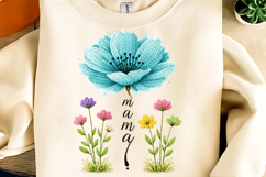 Mother's Day PNG, Faux Yarn She is Mom PNG, Boho Mama Floral Product Image 9
