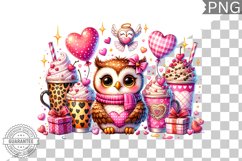 Valentine&#039;s Day Owl - Valentine Clipart Sublimation Product Image 1