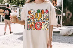 Hello Summer PNG sublimation |Beach & Summer PNG T-Shirt Product Image 3