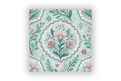 Folk Floral Seamless Patterns Bundle, Pastel Decorative Folk Product Image 6