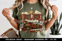 Believe PNG, Christmas Train Vintage Polar Sublimation Product Image 4