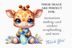 Cute Baby Animals Clipart, Animal Baby sublimation bundle Product Image 2