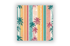 Coastal Pop Digital Paper Pack, Seamless Retro Beach Pattern Product Image 6