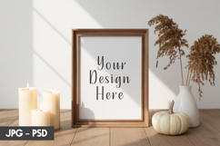Autumn Candle Frame Mockup PSD Product Image 1