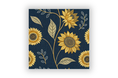 Vintage Sunflower Seamless Pattern Bundle, Watercolor Product Image 6