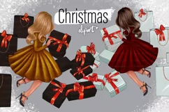 Clipart christmas, Xmas Clipart, Christmas girl clipart Product Image 1