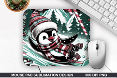 Penguin Mouse Pad Sublimation, Christmas Mouse Pad PNG Product Image 1