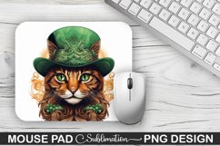 St. Patrick&#039;s Day Cat Sublimation Mouse Pad Design Product Image 1