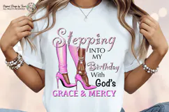 Stepping Into My Birthday PNG Pink Heels Design Files PNG Product Image 6
