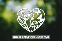 20 Paper Cut Floral Heart , Paper Cut Heart SVG Product Image 9