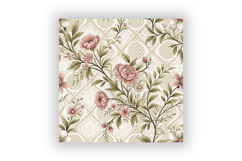 Victorian Toile Digital Paper Pack, Vintage Floral Toile Product Image 6