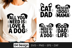 All You Need Is Love Dog Quote SVG PNG Product Image 1