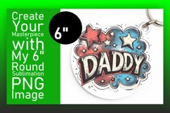 Dad's Watercolor Love Sublimation : Circle, Keychain, Coaste Product Image 1