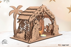 Nativity Scene Candle Holder Laser Cut | Candle Stand | SVG Product Image 6