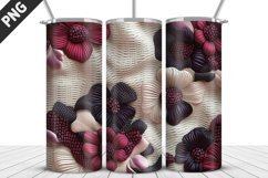 3D Flowers Tumbler Wrap | Sublimation Design | Tumble PNG Product Image 3