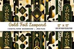 Gold Foil Leopard Background JPG Product Image 1