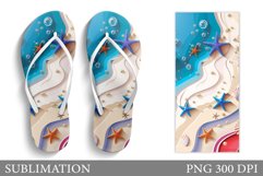 Sea Flip Flop Sublimation. Summer Flip Flop Design Product Image 1